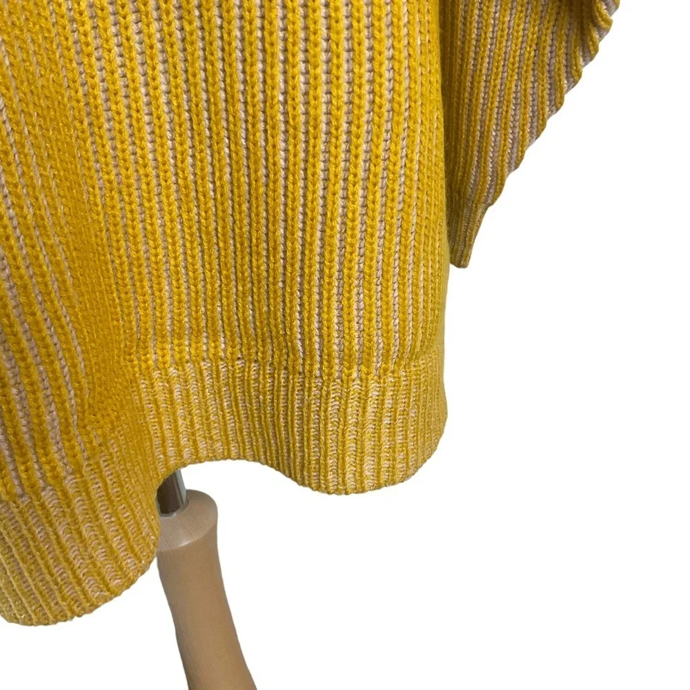 Topshop Mustard Ribbed Funnel Neck Sweater